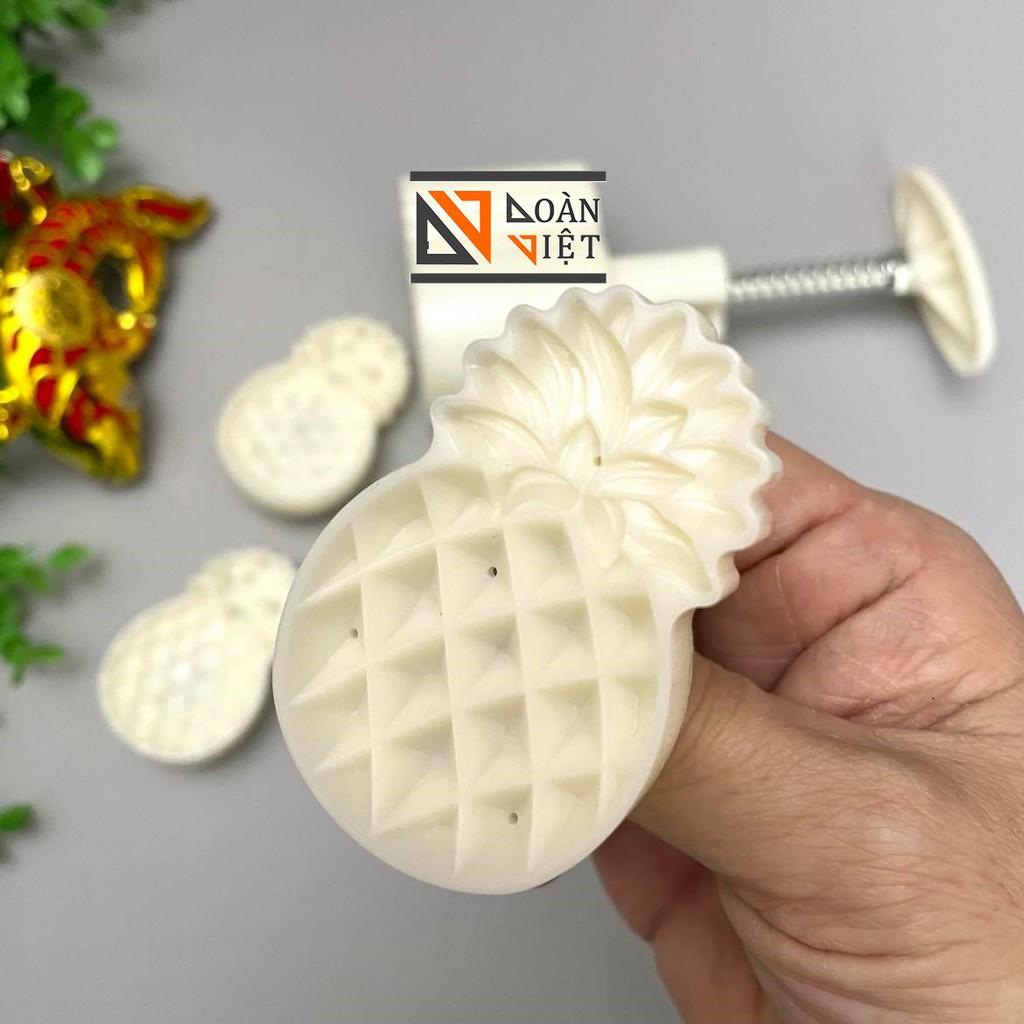 Khuôn Trung Thu 3D Siêu Sắc Nét - Hình QUẢ DỨA 4 mặt 50g , mẫu mới 2021