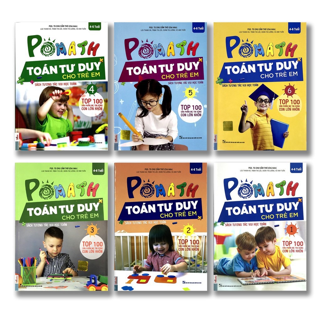 Combo : Sách POMATH Tập 1,2,3,4,5,6 - Toán Tư Duy Cho Trẻ 4-6 Tuổi