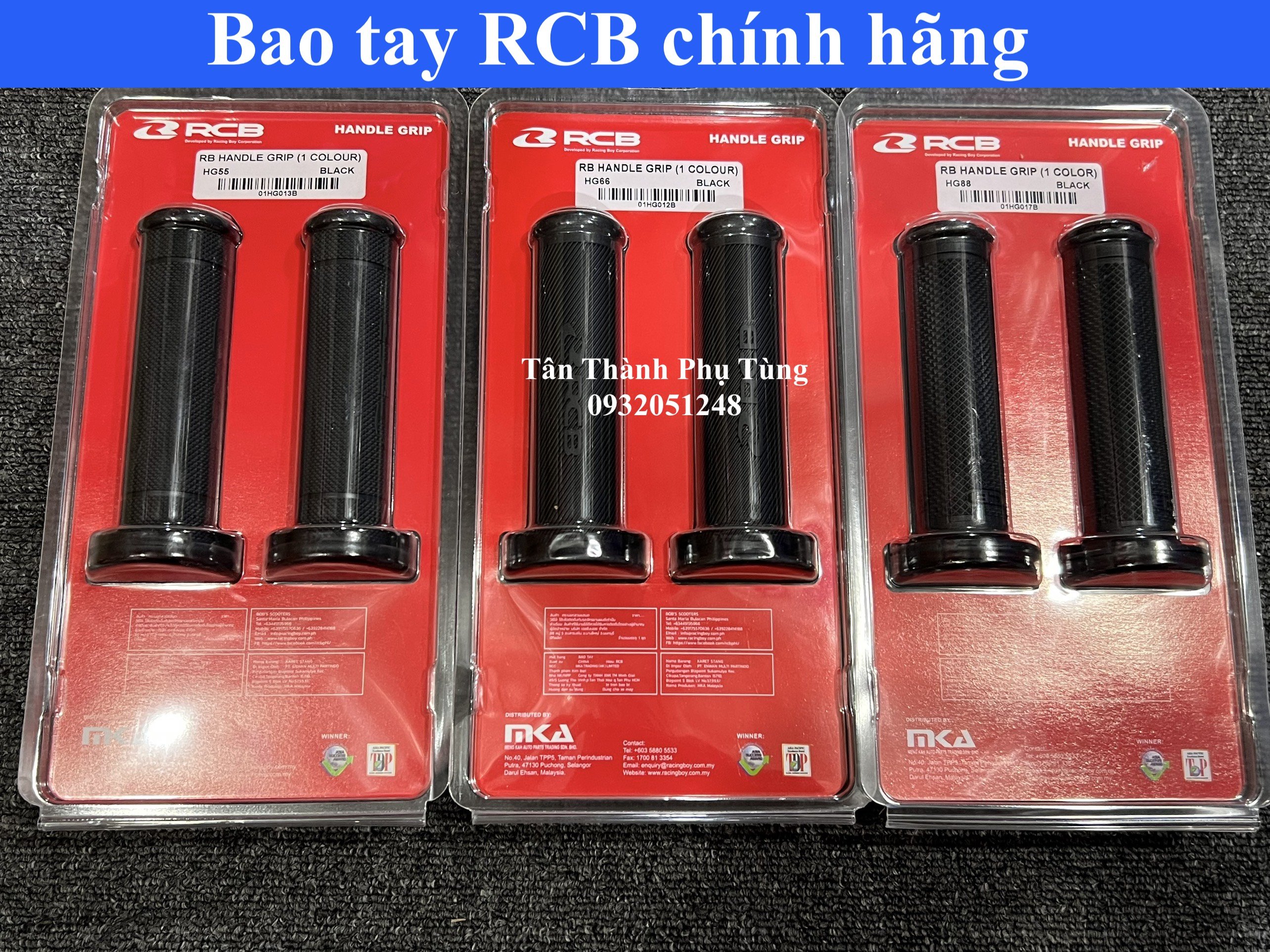 Bao tay RCB HG55, HG66, HG88 - Màu đen dành cho các loại xe