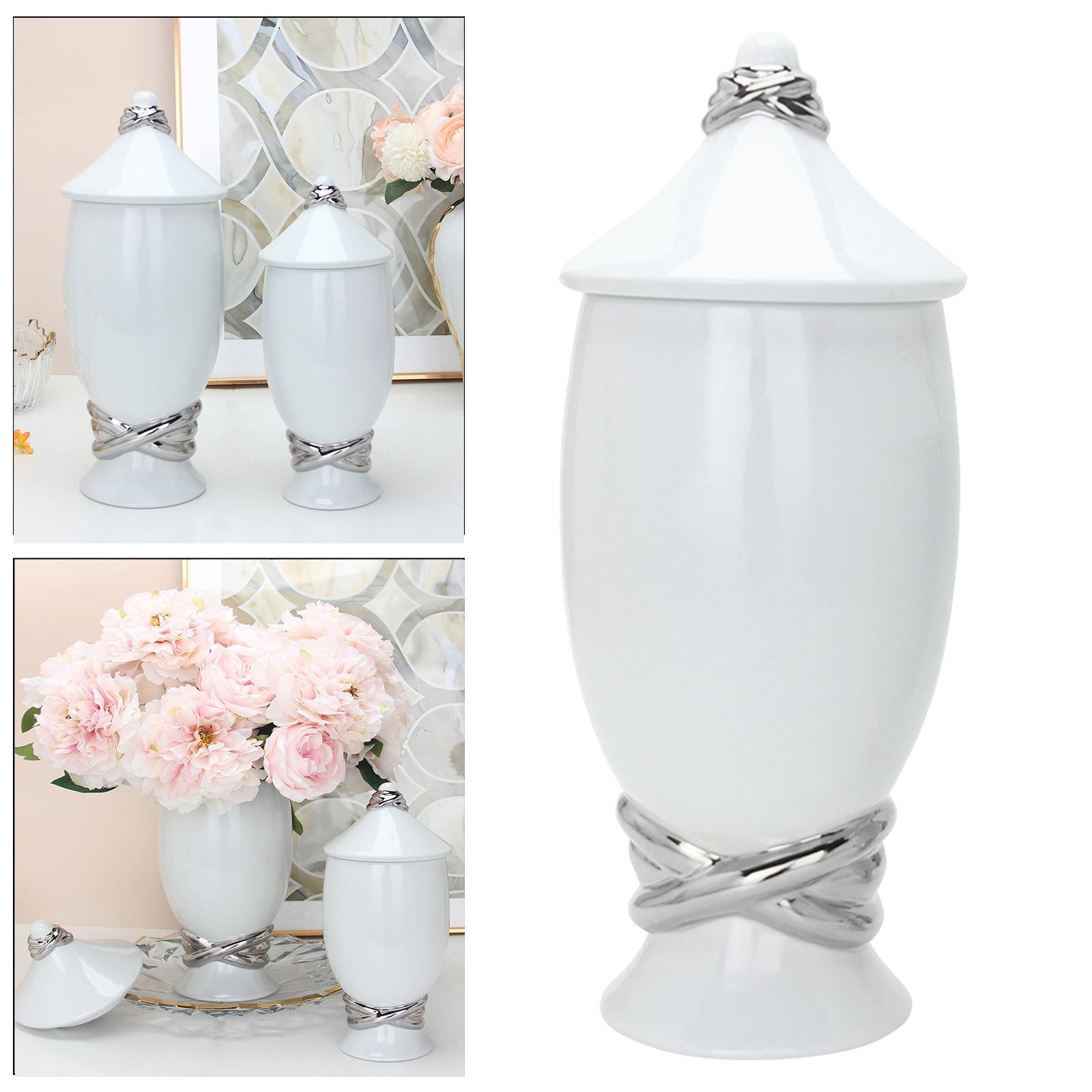 Jar Vase Ginger Jar with Lid Decorative Desk Modern Flower Arrangement Storage Jars Flower Vase for Apartment Living Room Hotel Holidays