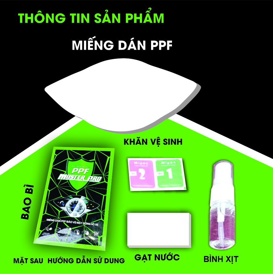 Miếng Dán PPF Bảo Vệ Mặt Đồng Hồ Xe Wave Alpha 2007 - 2023 | Chất Liệu Film PPF