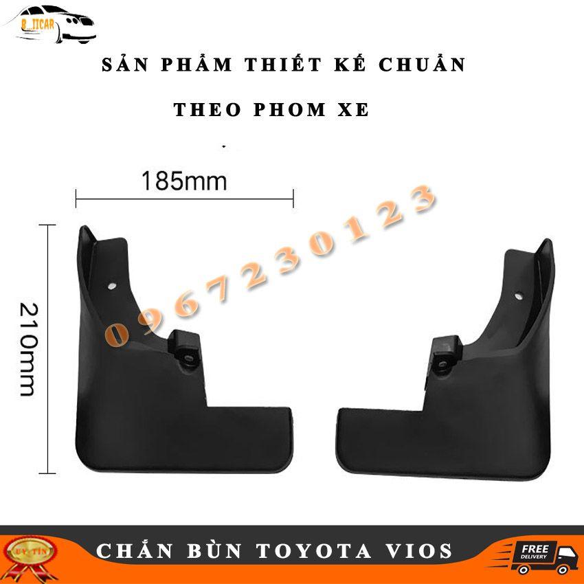 Bộ 4 Chắn Bùn TOYOTA VIOS 2014-2021 Chất Liệu Nhựa ABS Dẻo Cao Cấp Chống Vỡ