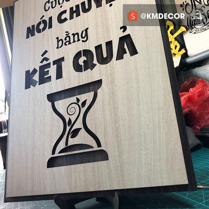 Mẫu tranh "cuộc đời nói chuyện bằng kế quả" - Tranh tạo động lực treo tường trang trí văn phòng
