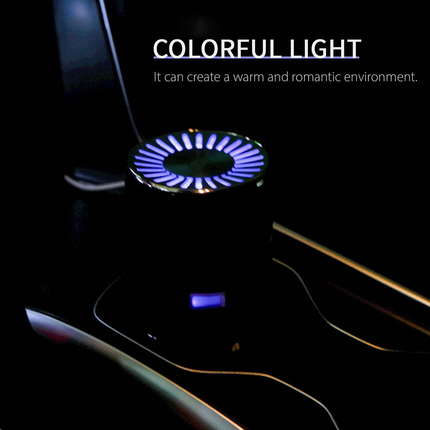 Máy lọc không khí để bàn mini kèm đèn led để ngủ, hoạt động yên tĩnh, sạc USB