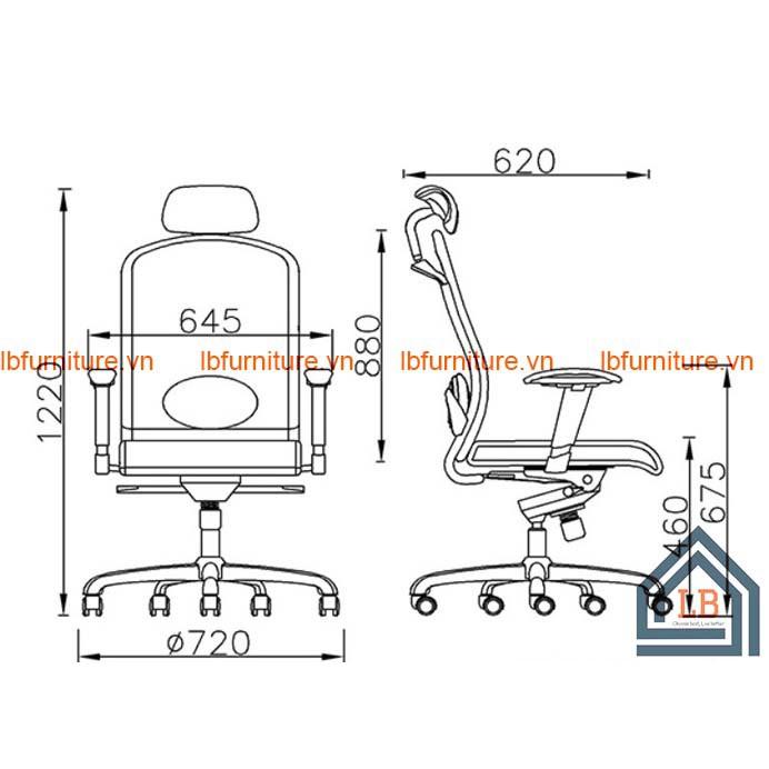 Ghế xoay lưng lưới cao cấp nhập khẩu LBF104A1