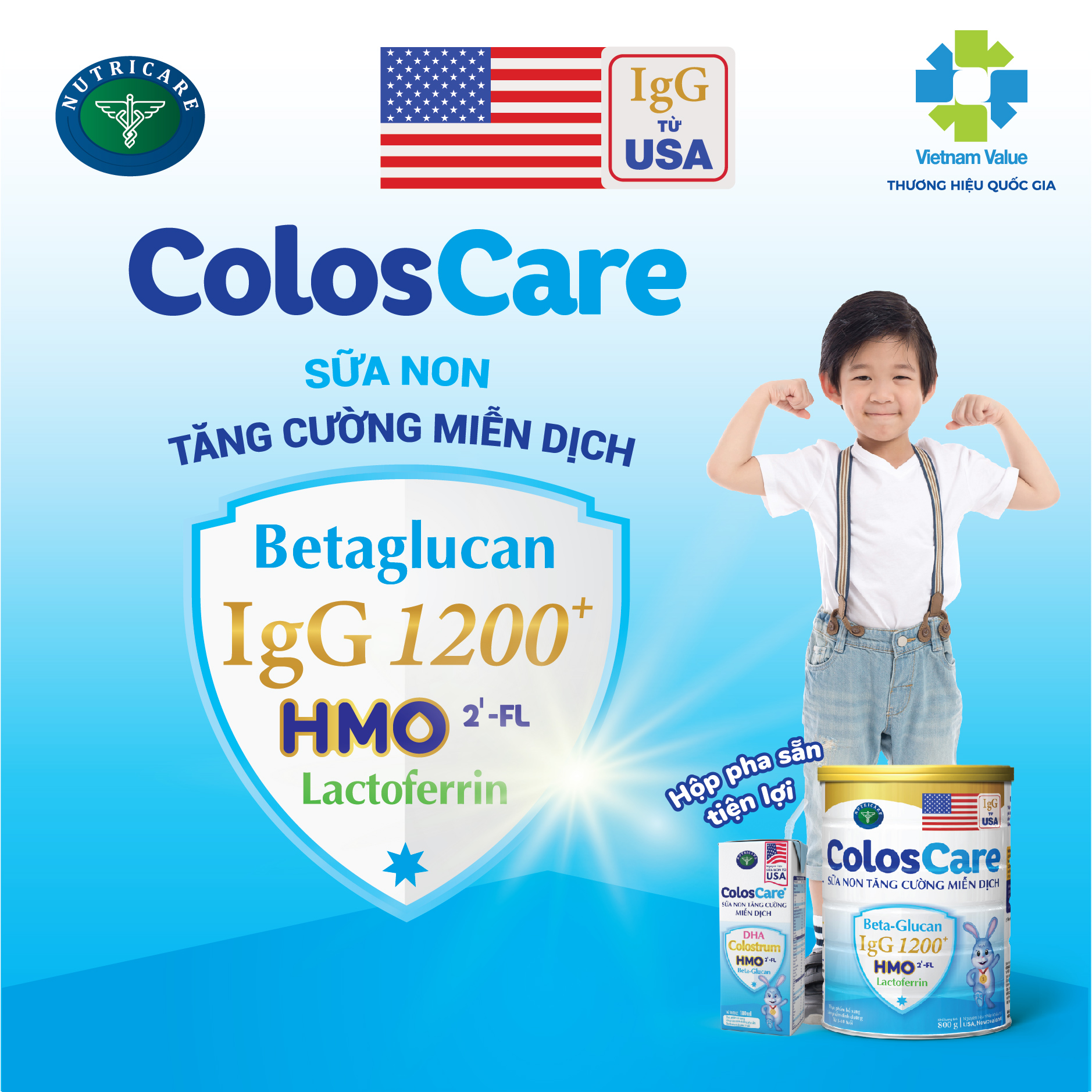 Sữa non Nutricare ColosCare 0+ hỗ trợ tiêu hóa, tăng cường hệ miễn dịch