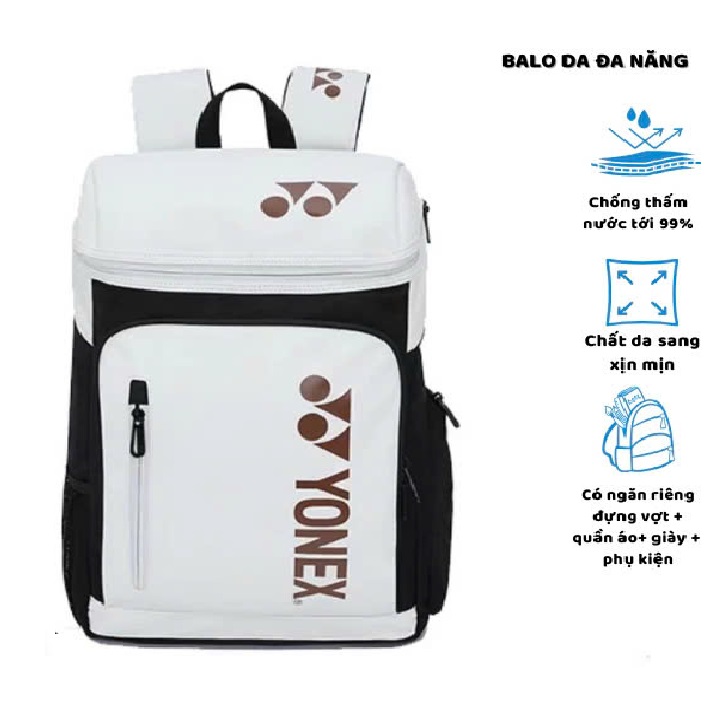 Balo thể thao chống nước Tennis Badminton Pickleball Yonnex, Túi Đựng Vợt giày Sport Bag 47*19*31CM balo du lịch đi học đi chơi