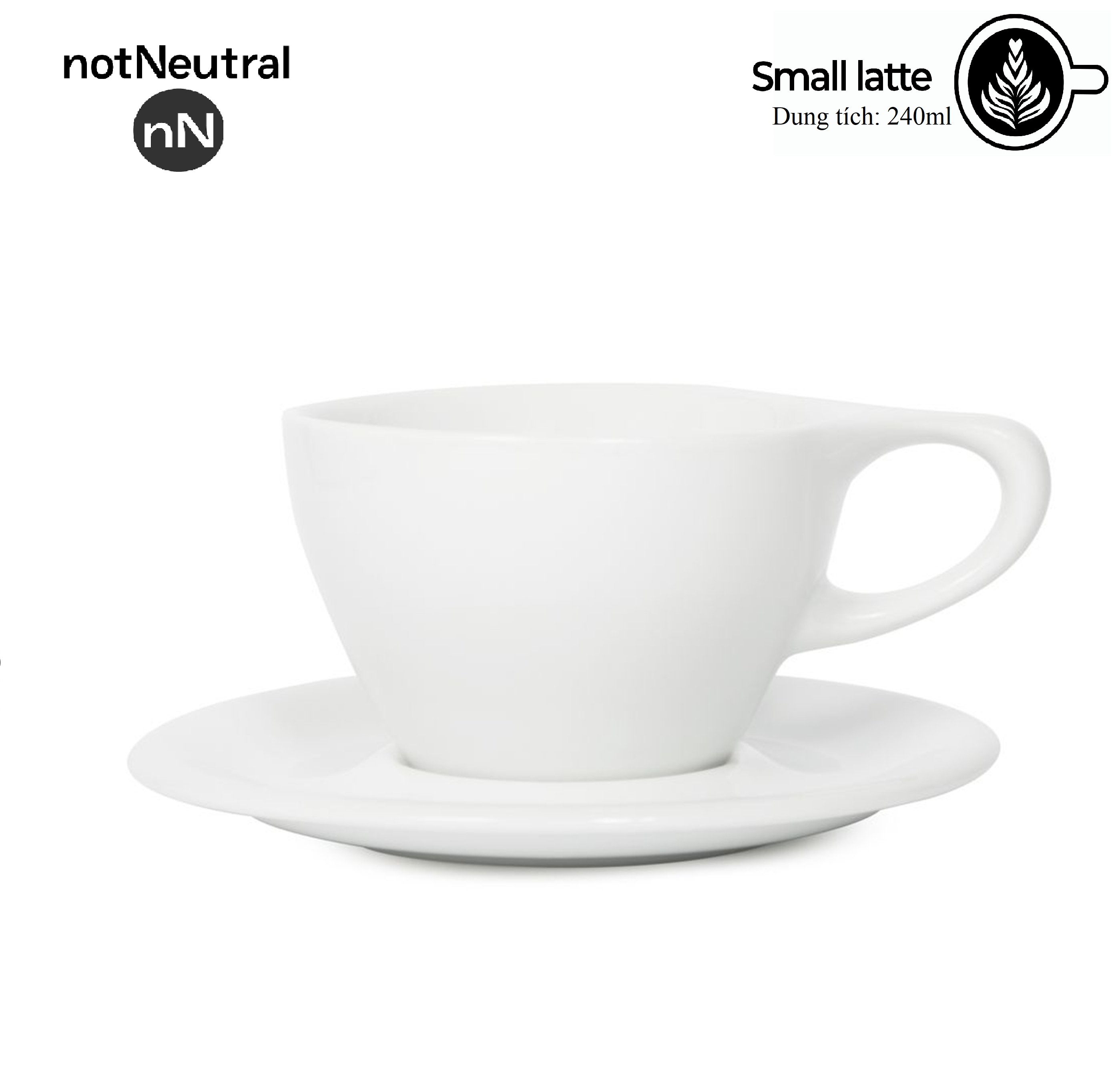 Bộ đĩa và ly sứ NotNeutral LINO Small Latte 240ml