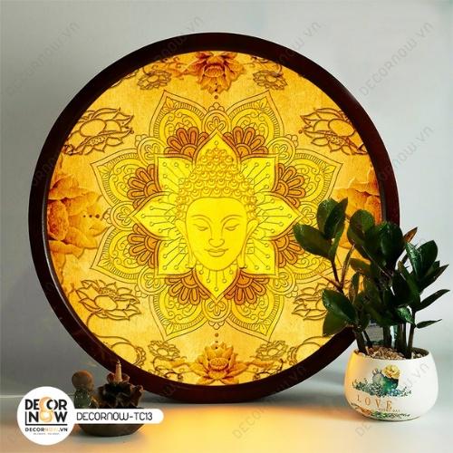 Đèn Hào Quang Phật In Tranh Trúc Chỉ DECORNOW 30,40 cm, Trang Trí Ban Thờ, Hào Quang Trúc Chỉ MANDALA DCN-TC13