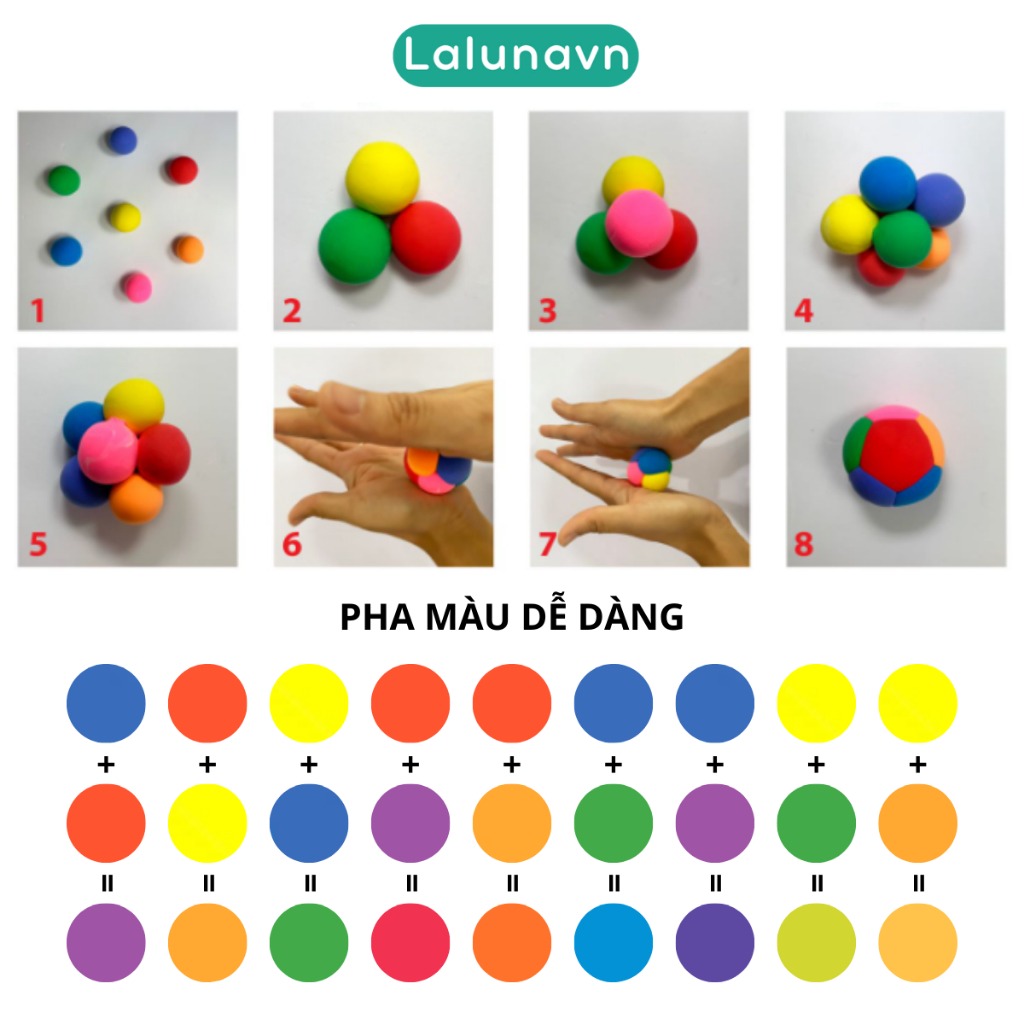 Đất sét đất nặn giá sỉ siêu nhẹ tự khô 500gr Full màu, đồ làm handmade/slime/DIY đồ chơi cho bé B195