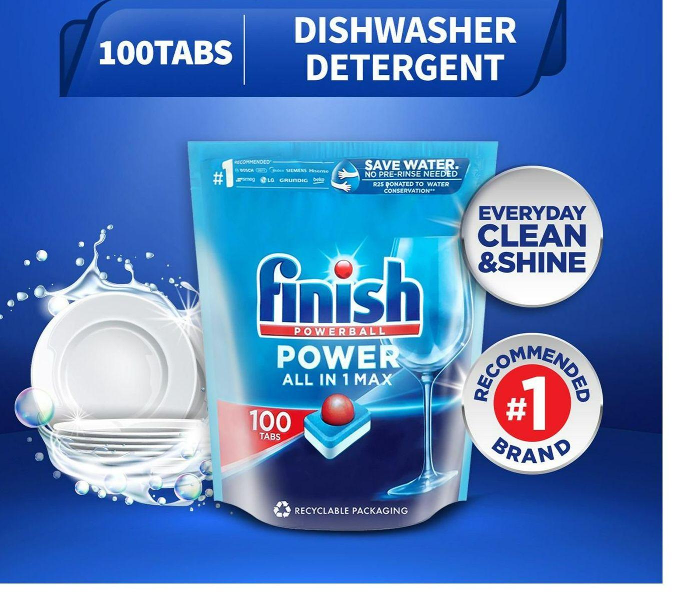Viên rửa bát Finish All in one max 100 viên, Finish Powerball All In one 100 tablets