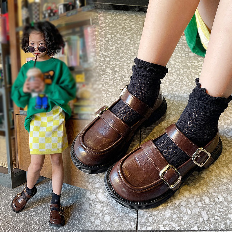 Giày da giày búp bê giày lười phong cách Hàn Quốc đáng yêu cho bé gái mẫu mới nhất