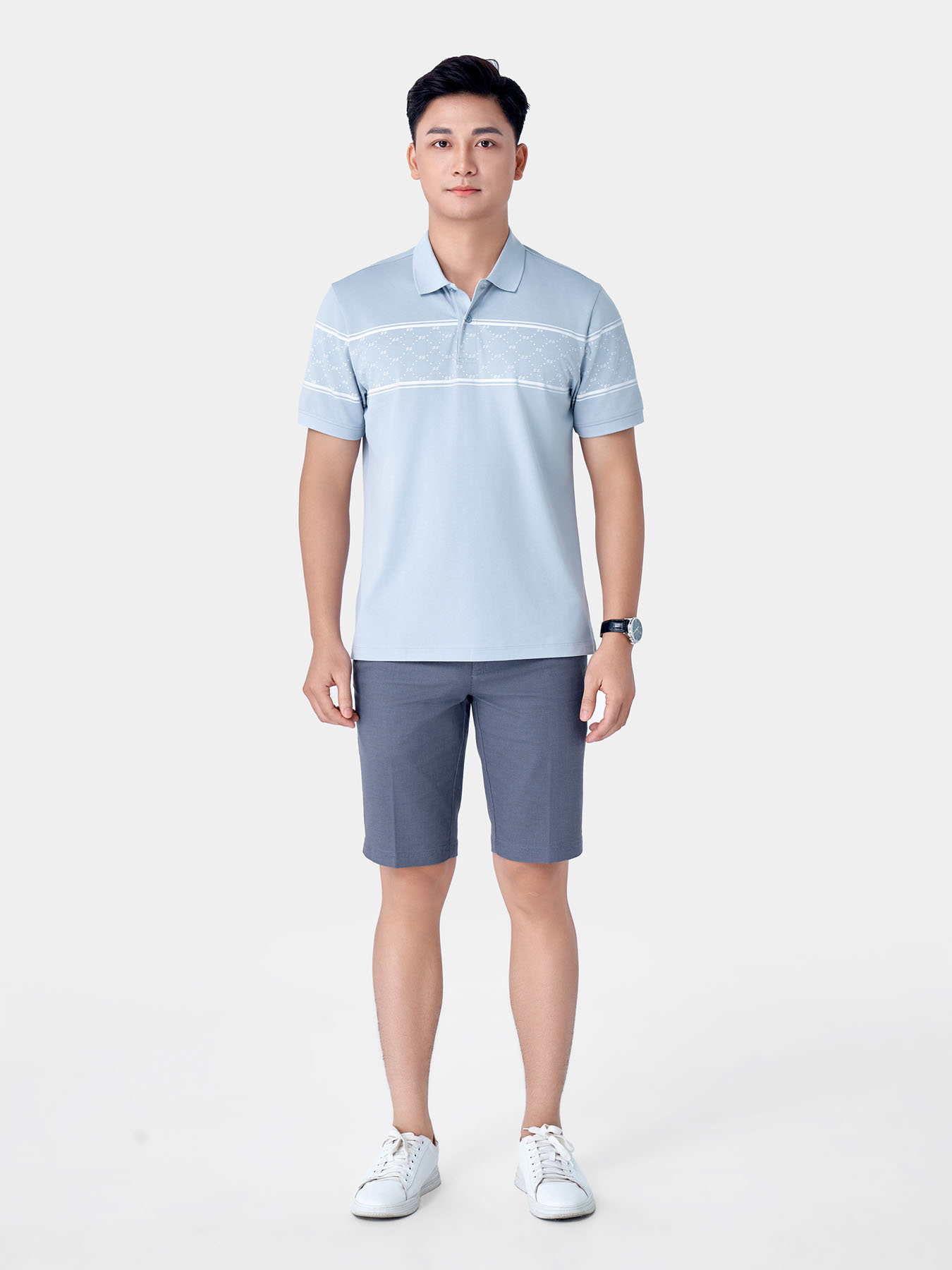 Áo Polo Nam 5S FASHION Họa Tiết Monogram Nổi Bật, Sang Trọng, Lịch Lãm (APC24027)