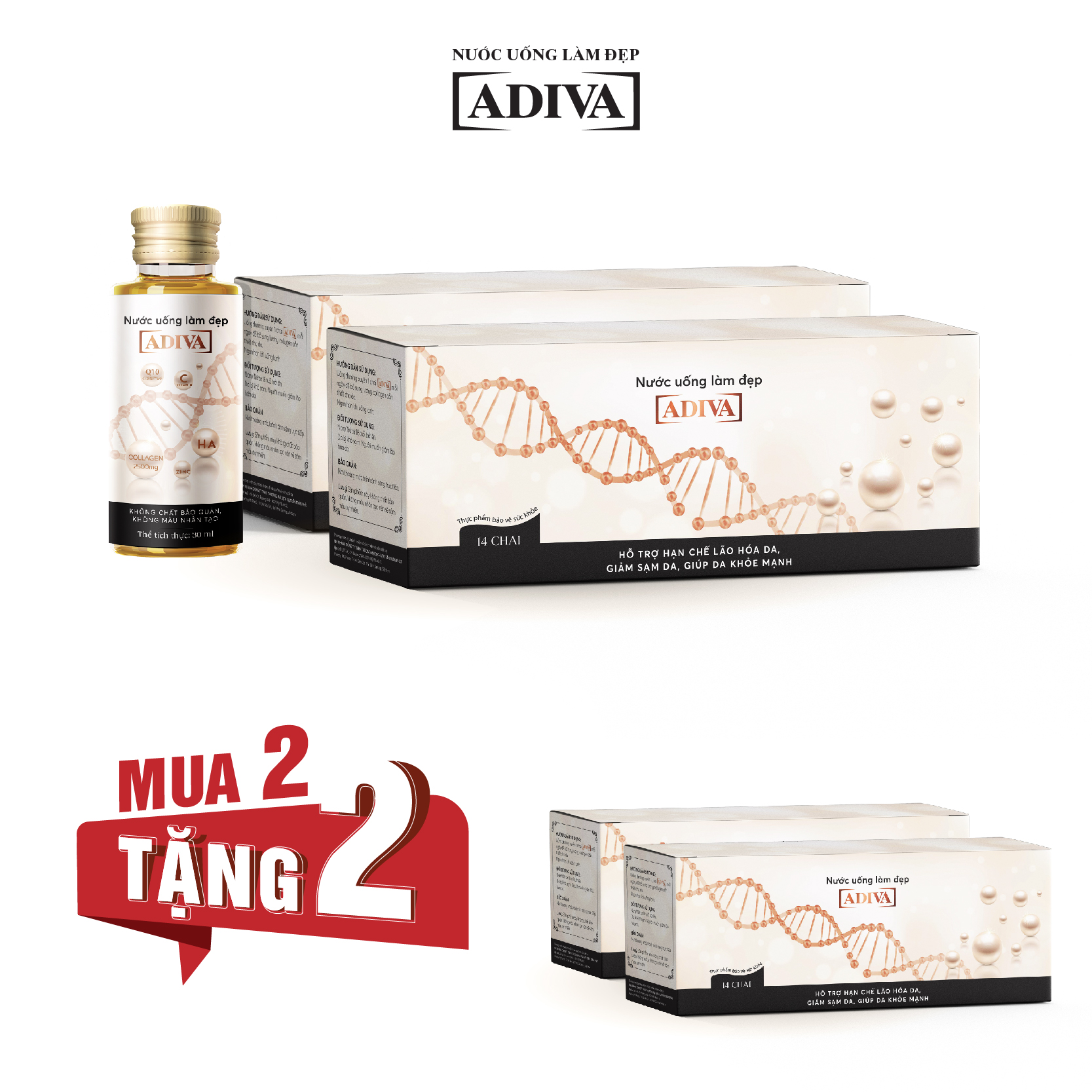 Combo 2 Hộp Collagen ADIVA  +Tặng 1 Hộp Cùng Loại