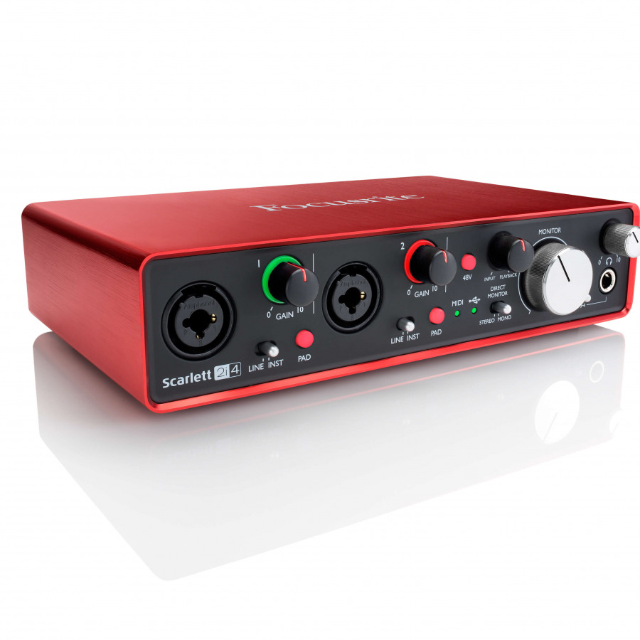 Focusrite Scarlett 2i4 (2nd Gen) - Sound card thu âm 2 cổng vào 4 cổng ra - Hàng nhập khẩu