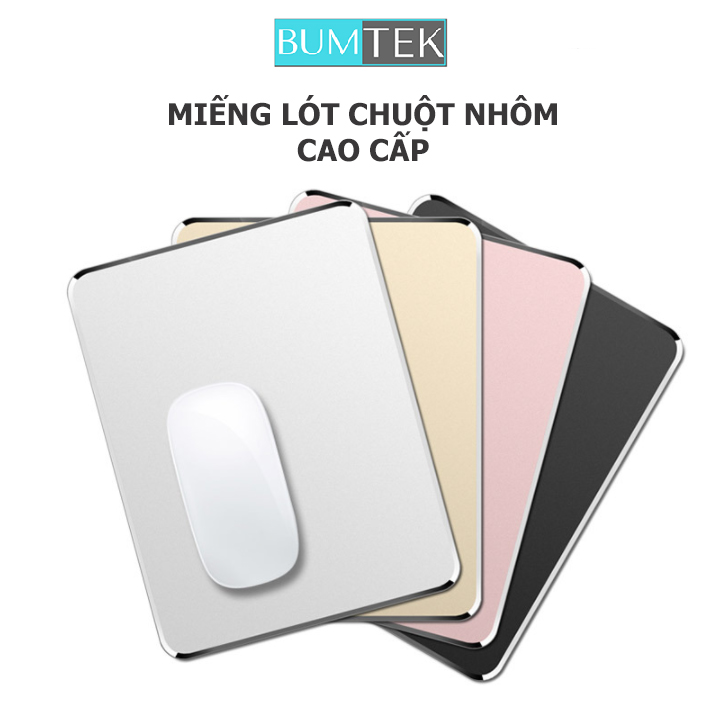 Lót Chuột Hợp Kim Nhôm Nguyên Khối Cao Cấp Mouse Pad - Hàng Chính Hãng