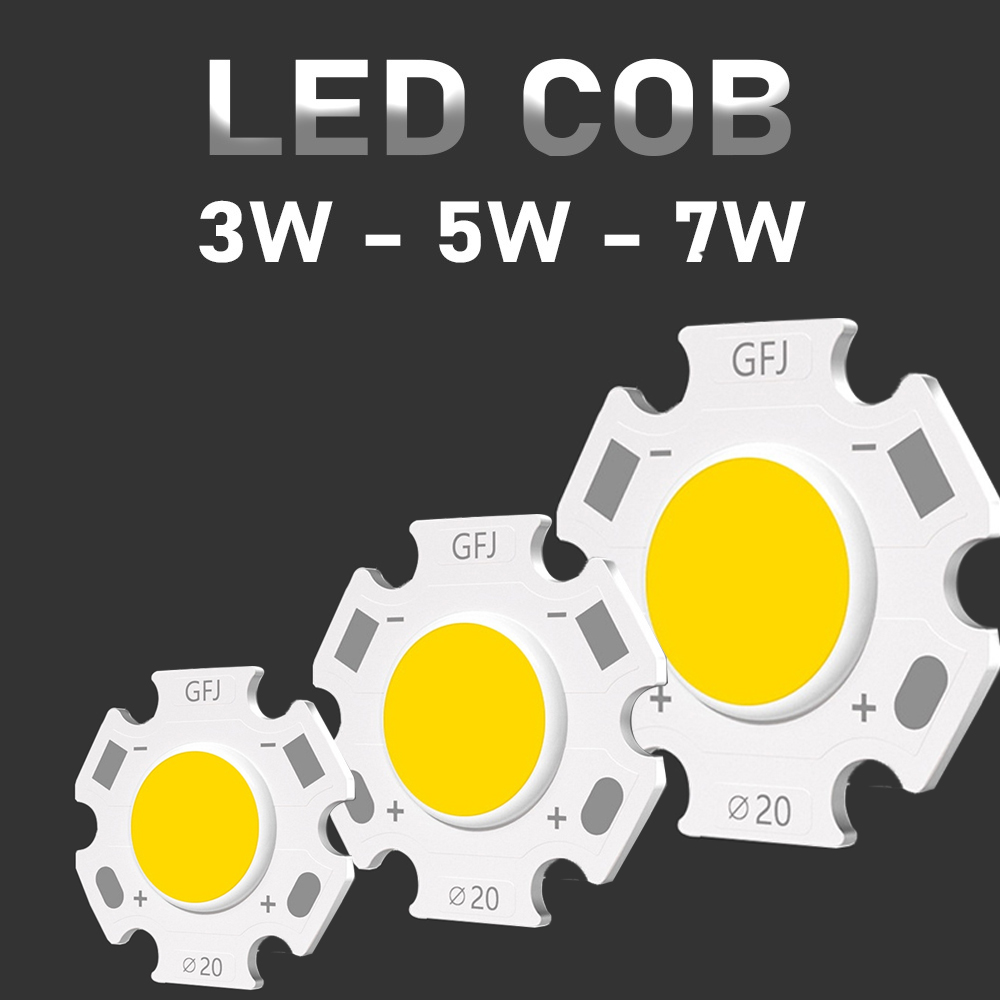 Chip đèn LED COB 3W, 5W, 7W (20mm) Ánh sáng 3200K, 4500K, 6000K