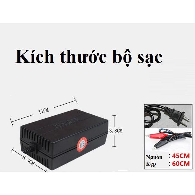 Sạc bình ắc quy 12V cho ô tô xe máy từ 4AH-20AH (Đen)