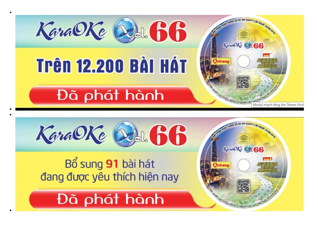 Đĩa Karaoke Arirang mới nhất Vol 66 (SERIAL A) + Sách list nhạc-Hàng chính hãng