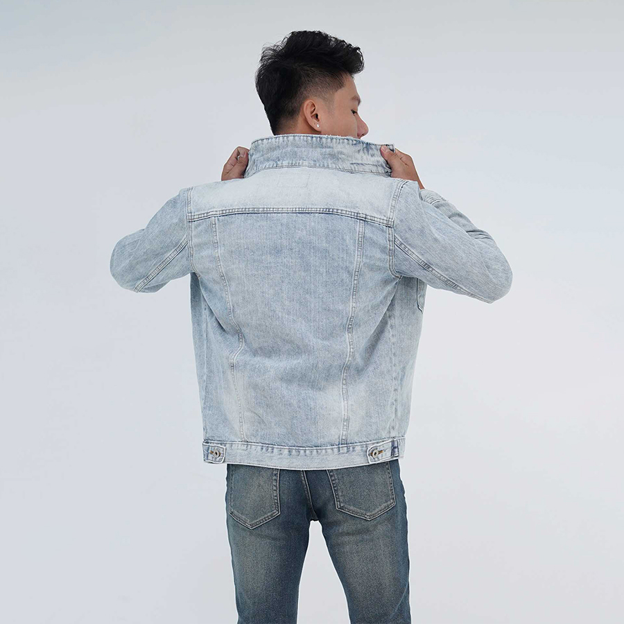 Áo Khoác Nam Jeans Cao Cấp HUNTER X-RAYS  Form Straight Cotton Màu Xanh Bạc – Hunter X-Rays K10