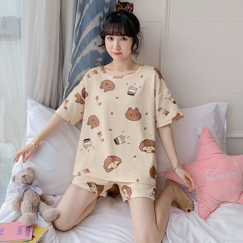 Bộ ngủ mặc nhà Mùa Hè quần đùi áo cộc cute dễ thương