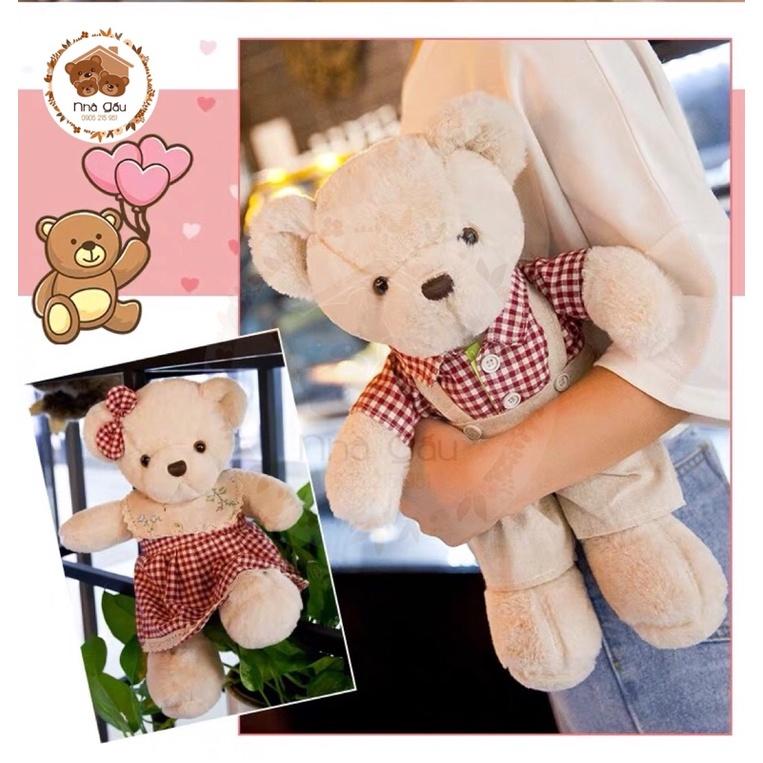 Gấu bông Teddy cặp caro cao cấp 40cm