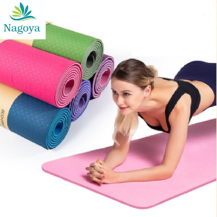 Thảm Tập Yoga TPE 2 Lớp 6mm, Thảm Tập Gym, Thảm Tập Yoga Không Thấm Nước, nhiều màu.