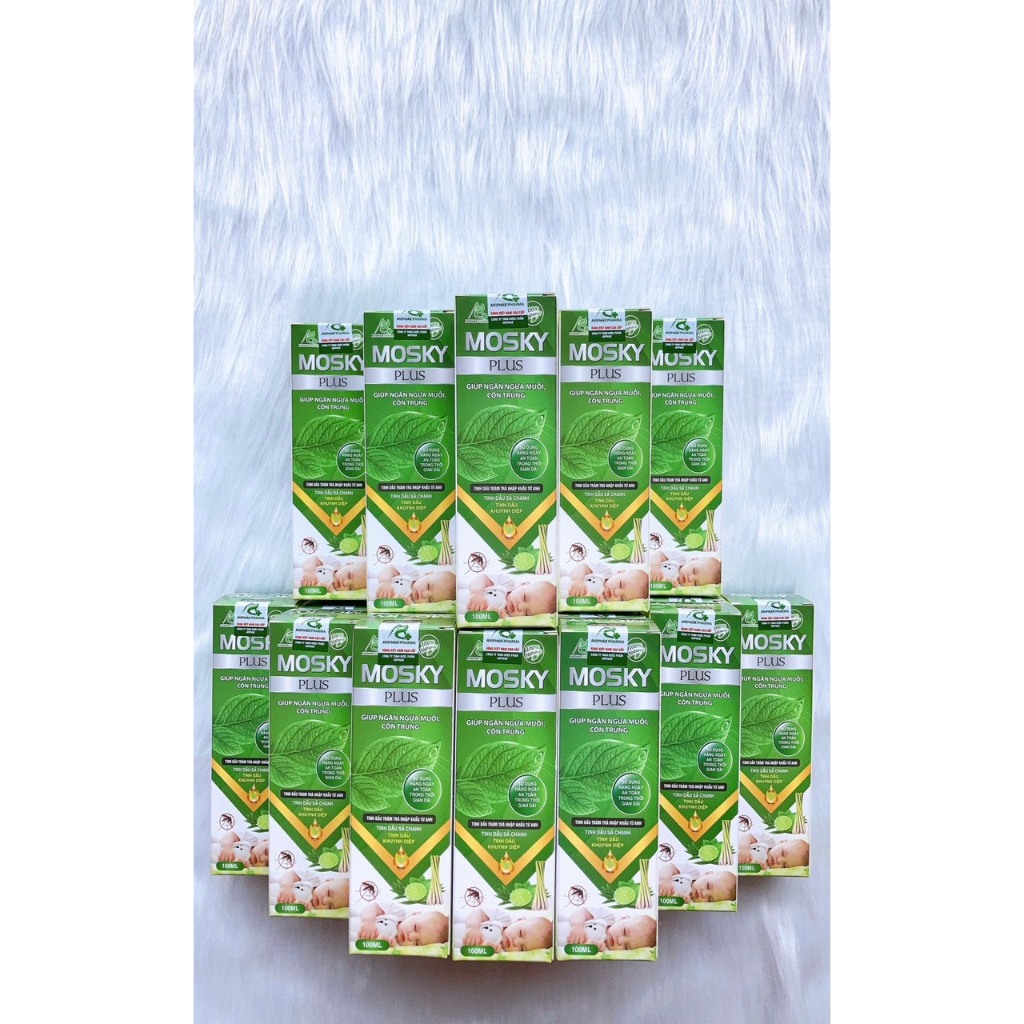 Xịt Muỗi Thảo Dược MOSKY PLUS 100ml giúp ngăn ngừa muỗi và côn trùng