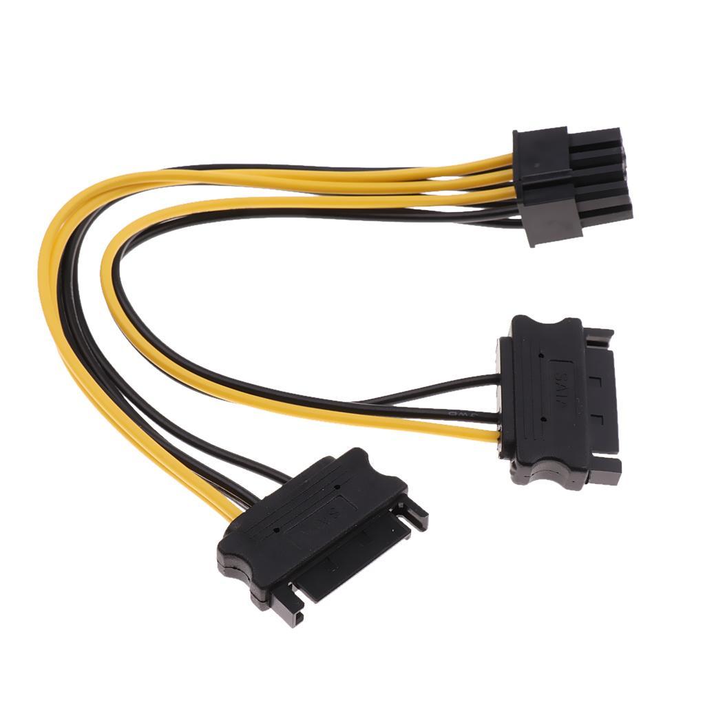 1x Power  Adapter Cable Dual  15P Male To 8P  Cable