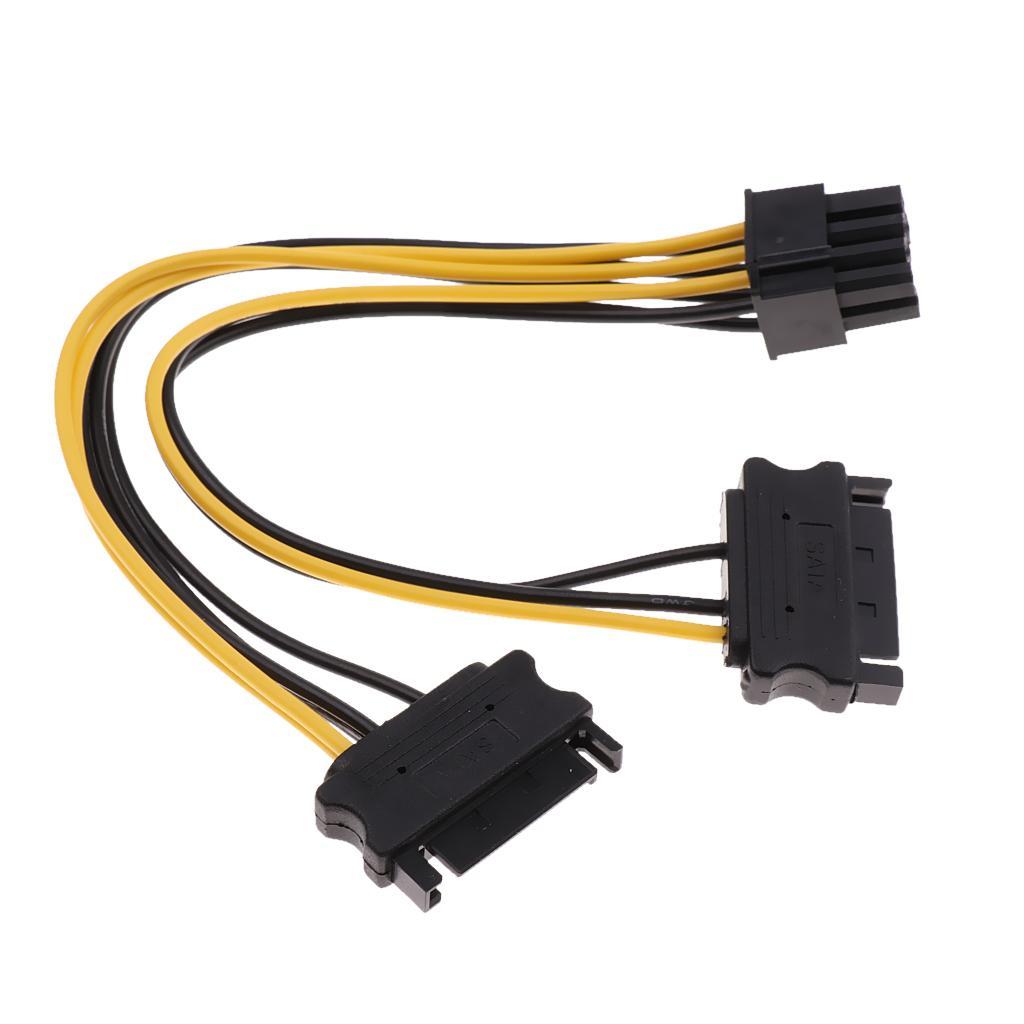 PCI-E Dual SATA 15P Male To 8P Power Cables for Graphics video card Adapter