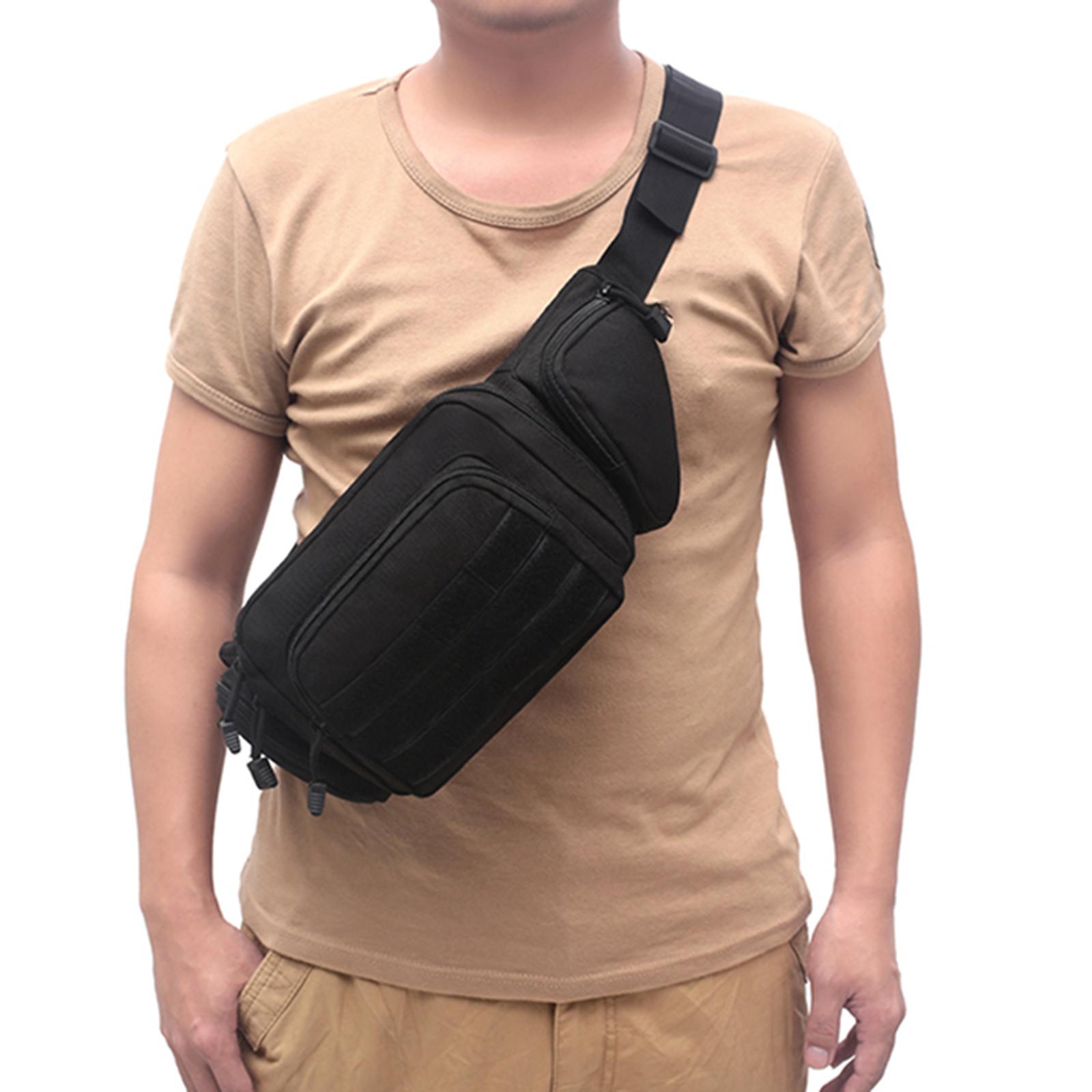 Outdoor Waist Shoulder Bag for Men Women Hiking Sling Chest Pack Crossbody Black