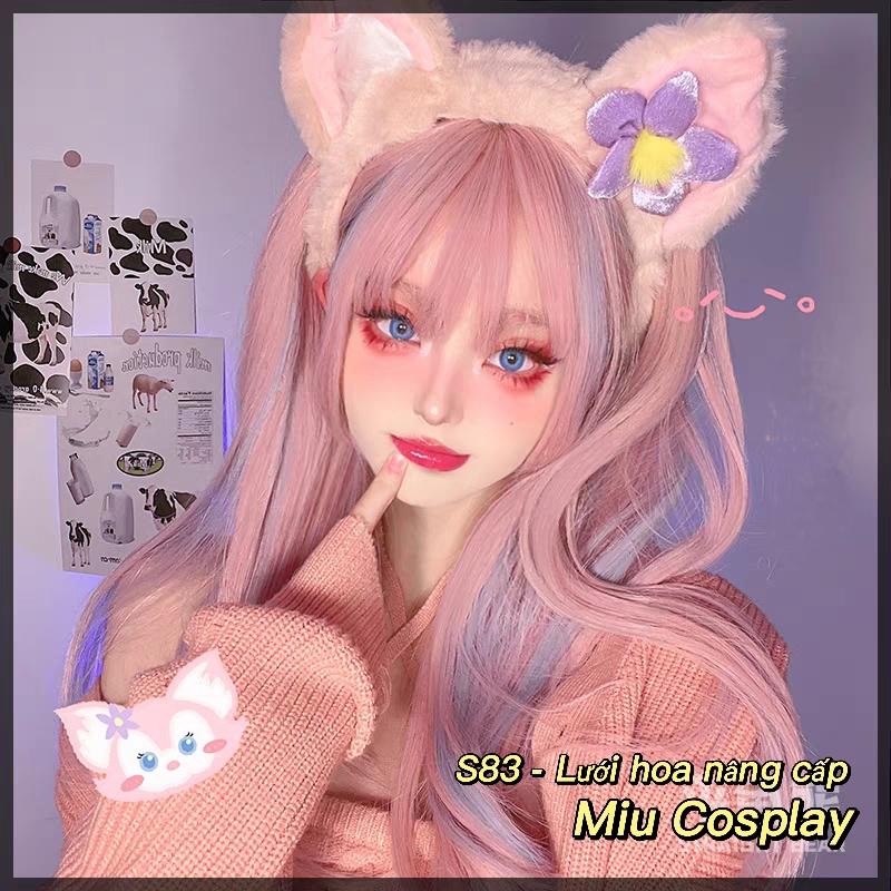 Wig/Tóc giả cô nàng cáo tinh nghịch ombre hồng light xanh siêu yêu - S83 nguyên đầu teen/lolita