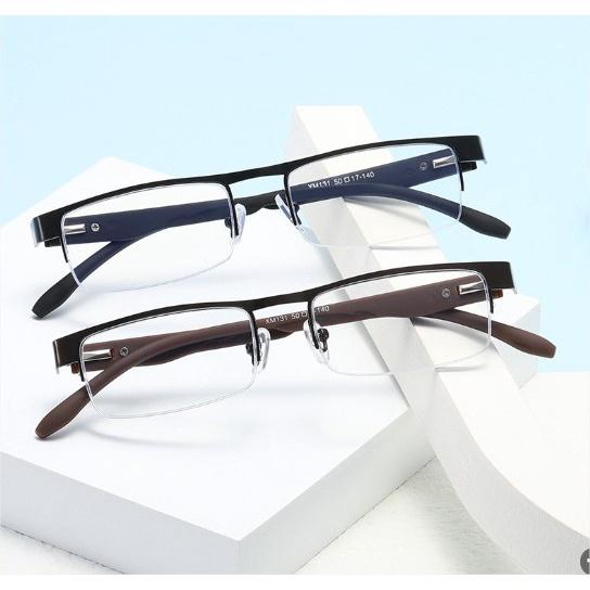 Kính lão thị viễn thị nhìn gần nam nữ cực đẹp và độ+100 đến +400 tiện lợi tròng Nhật bản UNIQUIKVT81Nau_Den hàng đẹp