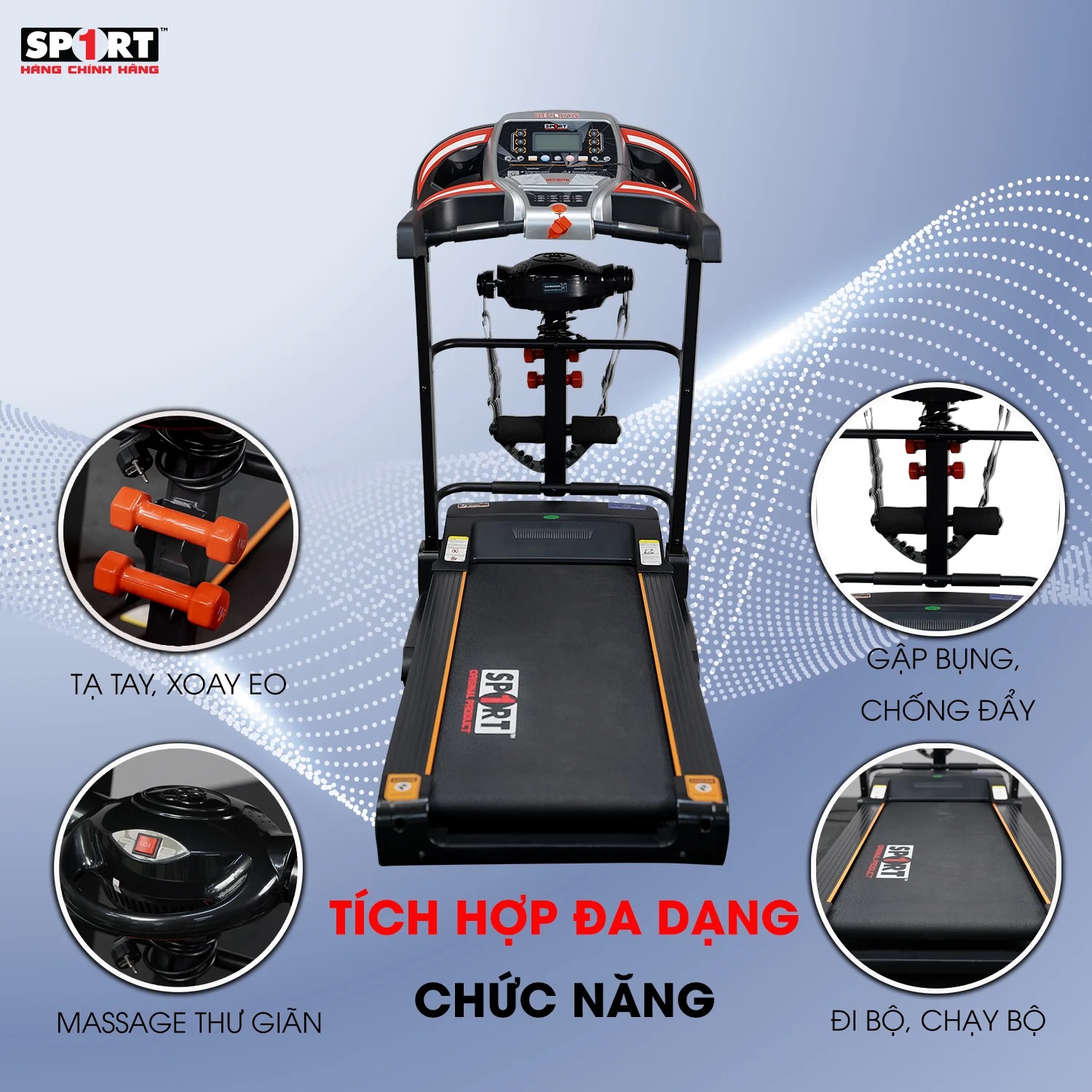 Máy Chạy Bộ Điện Đa Năng Sport 1 YY - 1357 - Hàng Chính Hãng