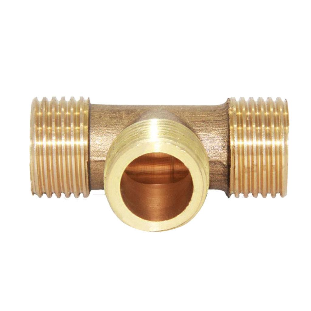 1/2'' Brass Pipe 3 Way Thread Fitting Coupler Connector DN15