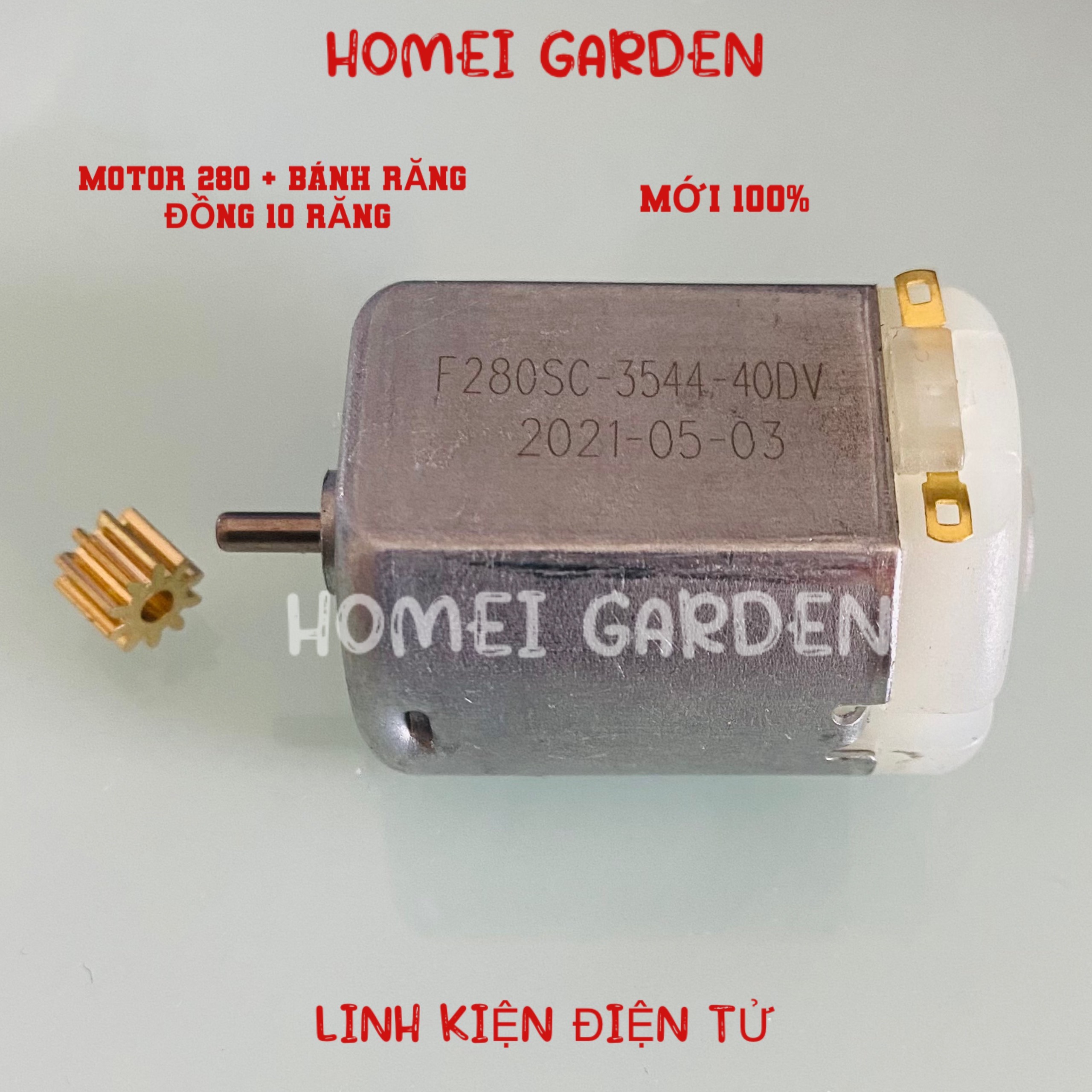 Motor máy tăm nước 280 3.7V, động cơ chuyên dùng cho máy tăm nước có kèm bánh răng đồng - HM0193