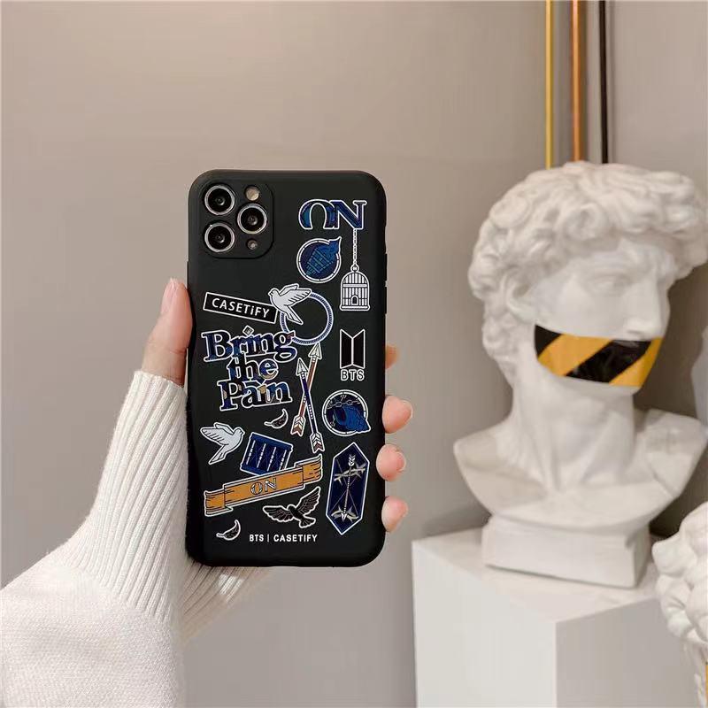 Ốp điện thoại nhựa TPU mềm In Hình Logo Bts Cho Iphone 6 6s 7 8 Plus Iphone 11 12 13 Pro Max X Xr Xs Max Se 2020