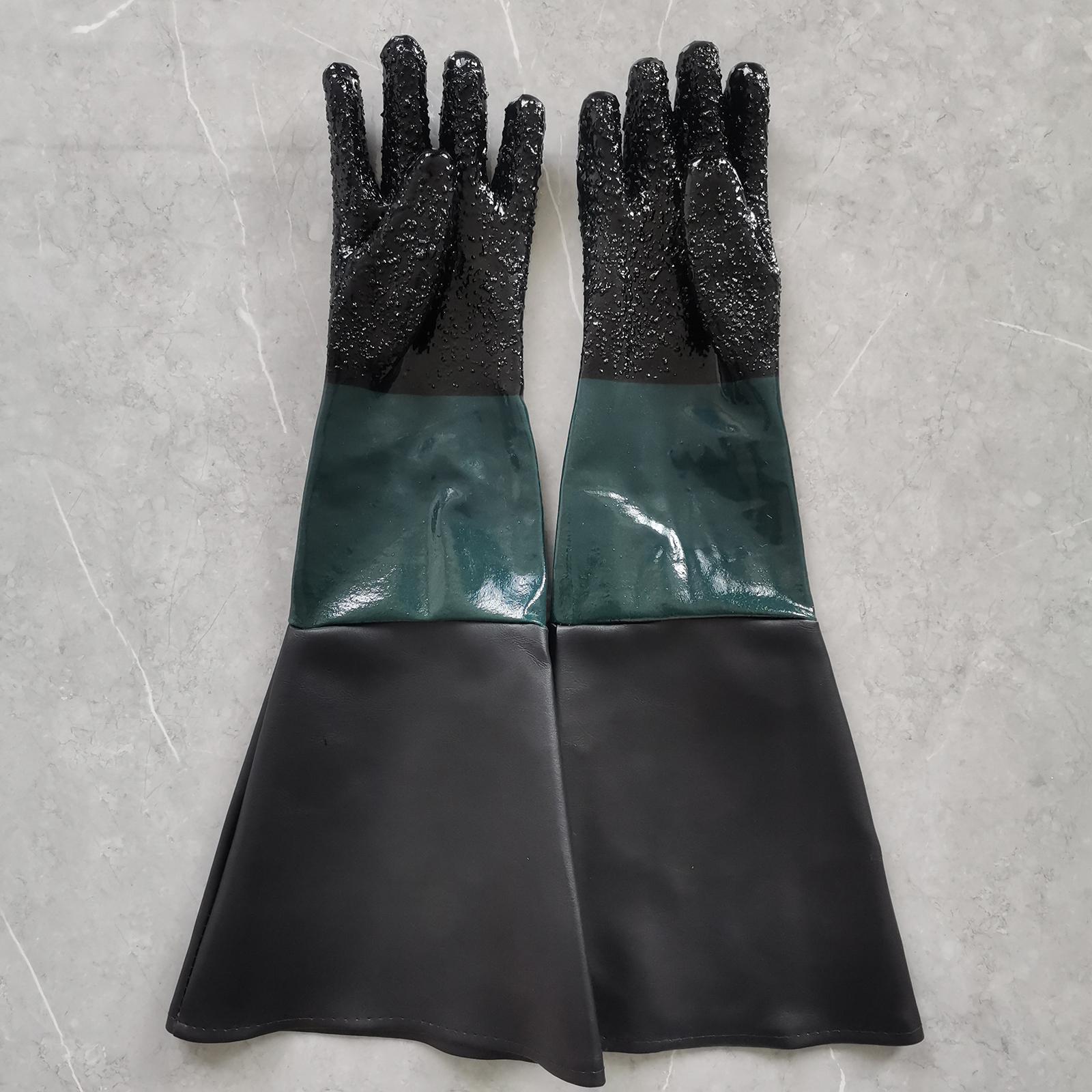 Professional Sandblasting Gloves with Clamp Hoop for Sandblasting Cabinet