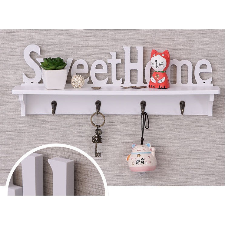 Kệ Trang Trí Treo Tường Có 4 Móc SweetHome