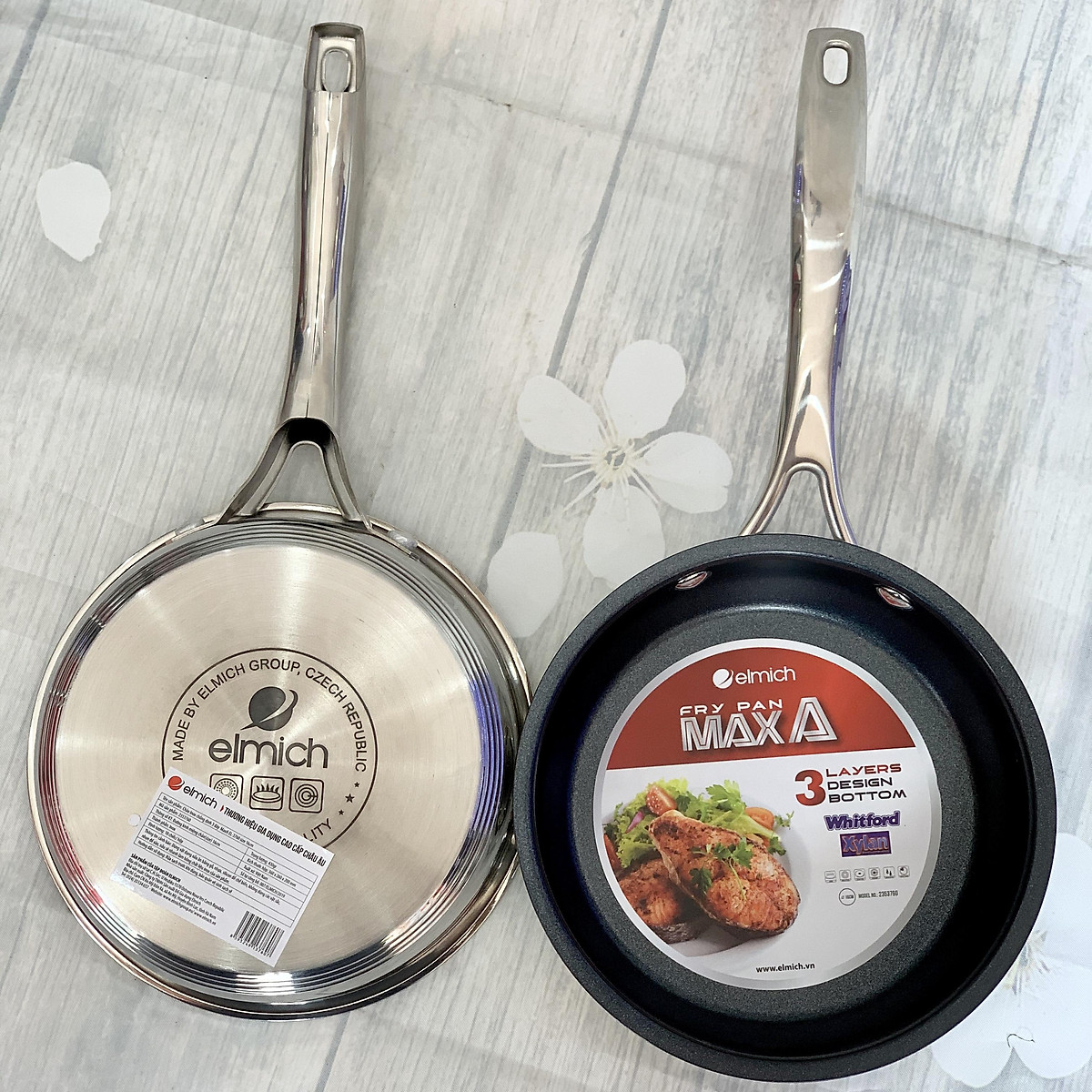 CHẢO INOX CHỐNG DÍNH ELMICH 3 ĐÁY MAX A 20CM mã 3761