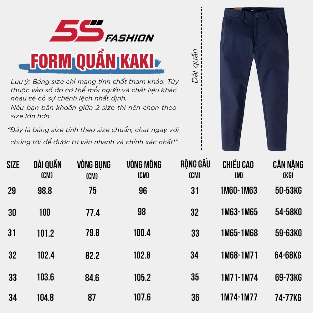 Quần Kaki Dài Nam 5S Basic, Chất Liệu Mềm, Thoáng Mát, Phom Slimfit, Chống Phai Màu, Độ Bền Cao