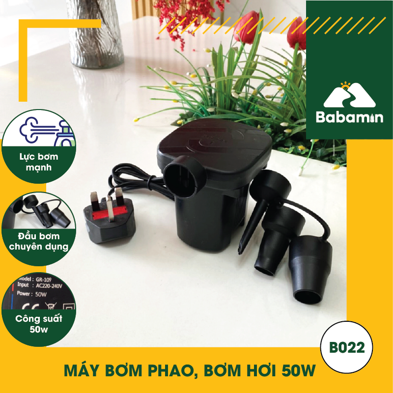 Máy Bơm Phao, Bơm Hơi 50W, 03 Đầu Bơm Chuyên Dụng - Babamin - B022