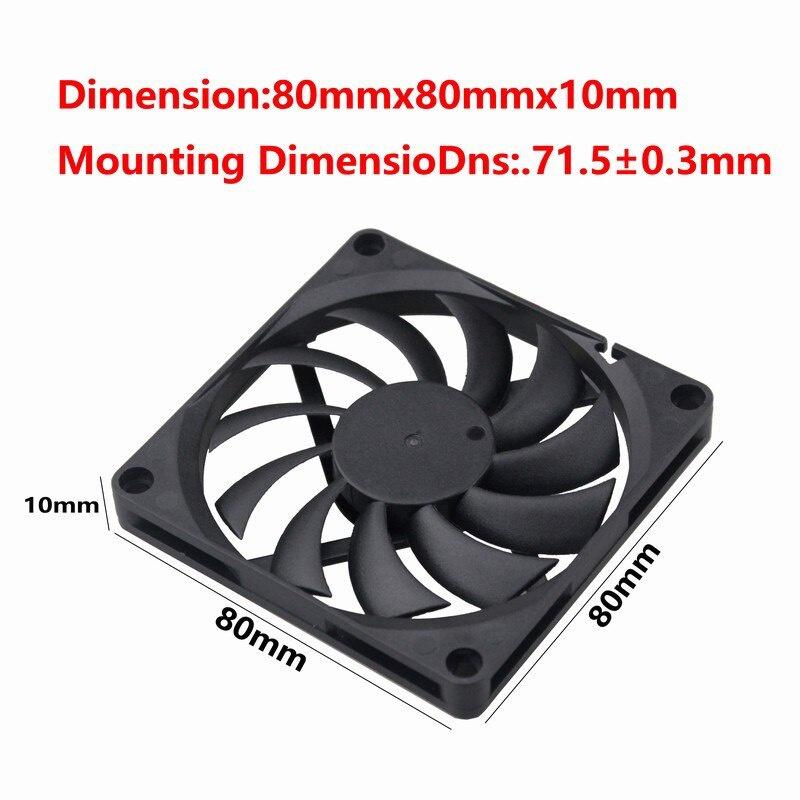 1 Pieces Gdstime 80mmx80mmx1mm Cooling Fan 80mm x 1mm DC 11V 3Pin Three Wires For PC CPU Case Cooler 801