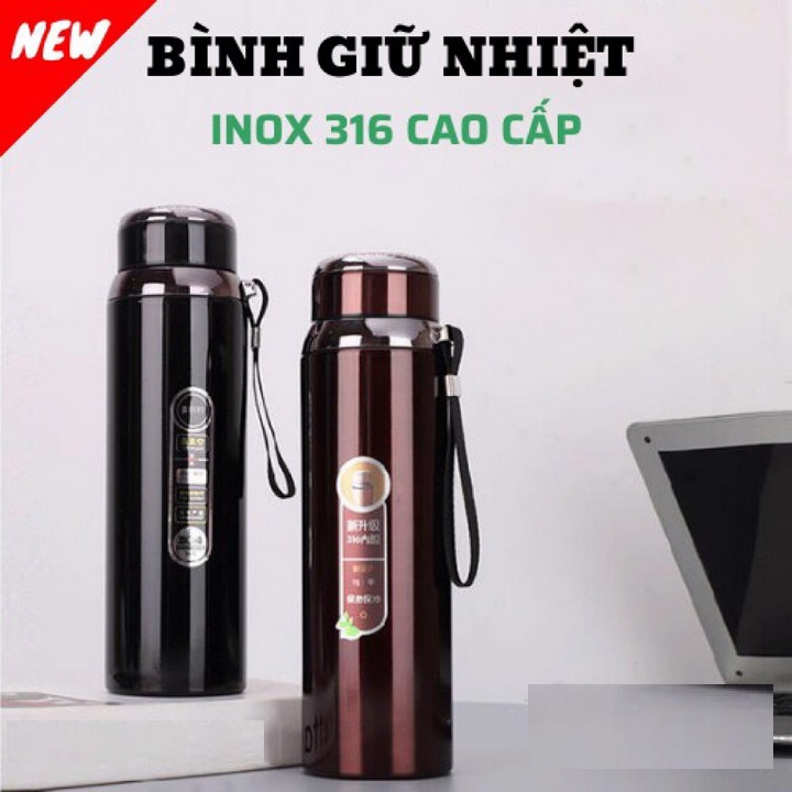 Bình giữ nhiệt inox 316 cao cấp không gỉ 1000ml giữ nhiệt tốt sang trọng, nhỏ gọn, tiện dụng