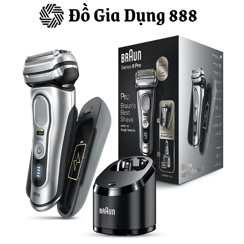 Máy Cạo Râu Nam Braun serie 9 Pro 9477cc, Máy Tông Đơ, Máy Tăng Đơ, Braun Shaver, 5 Lưỡi, Công Nghệ Sonic, Nhập Đức, BH 12 Tháng, Hàng Chính Hãng