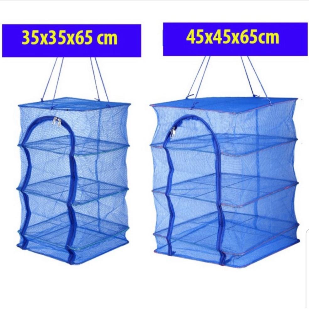 Sale to sale Lồng lưới phơi khô thực phẩm phơi cá chống côn trùng treo 4 tầng để phơi cá khô có thể xếp gọn - uy tín - x