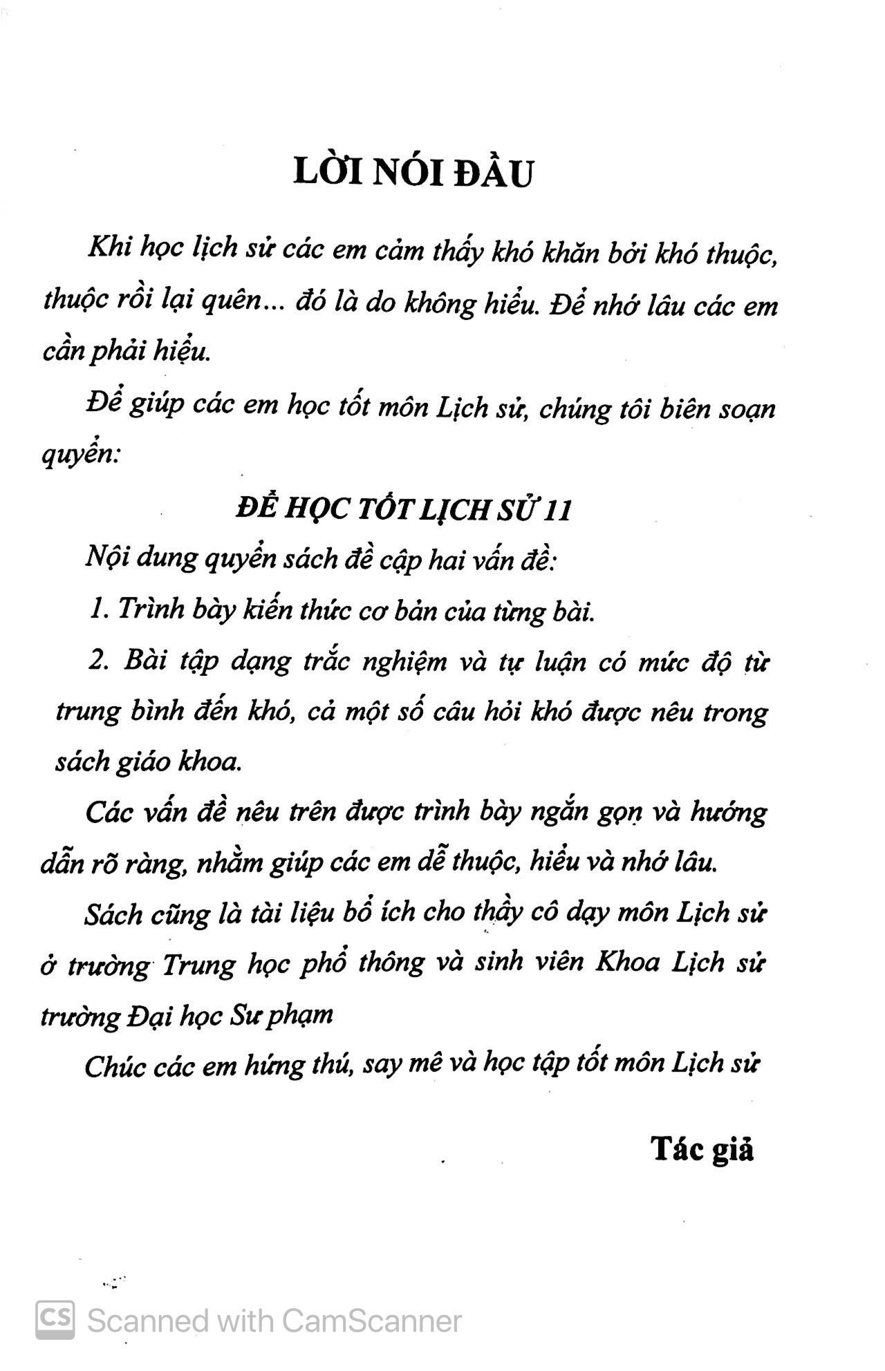 Để Học Tốt Lịch Sử Lớp 11