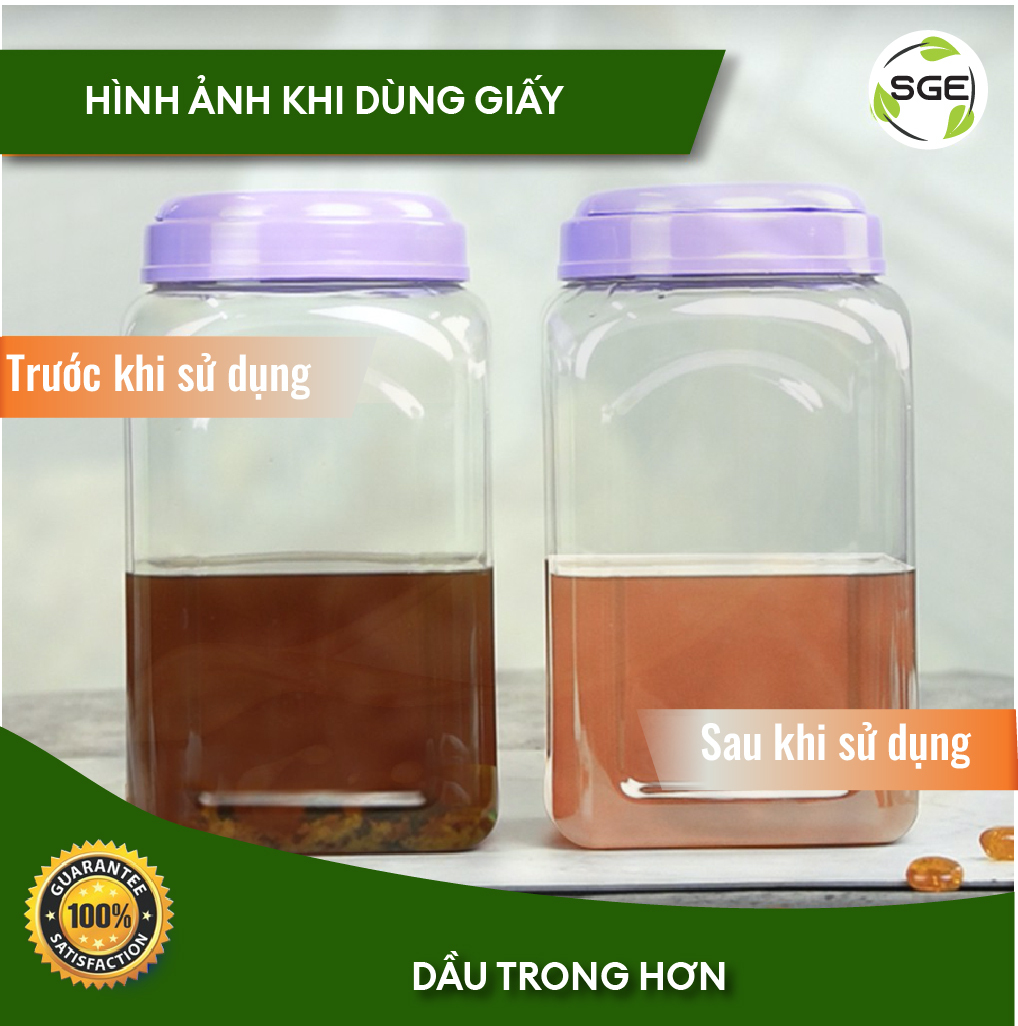 Giấy Lọc Dầu / Giấy Thấm Dầu OF01. Tiết Kiệm Và Hiệu Quả, Tránh Cặn Đen. Sản Xuất Theo TCTP Không Độc Hại. Hàng Nhập Khẩu Chính Hãng SGE Thailand