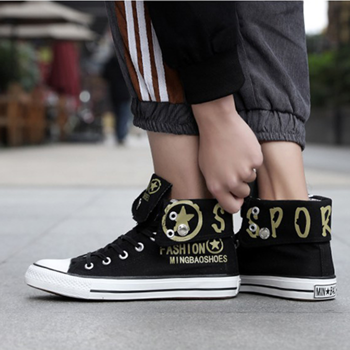 GIày sneaker thể thao cao cổ nam cổ bẻ Star Fashion, thời trang phong cách trẻ