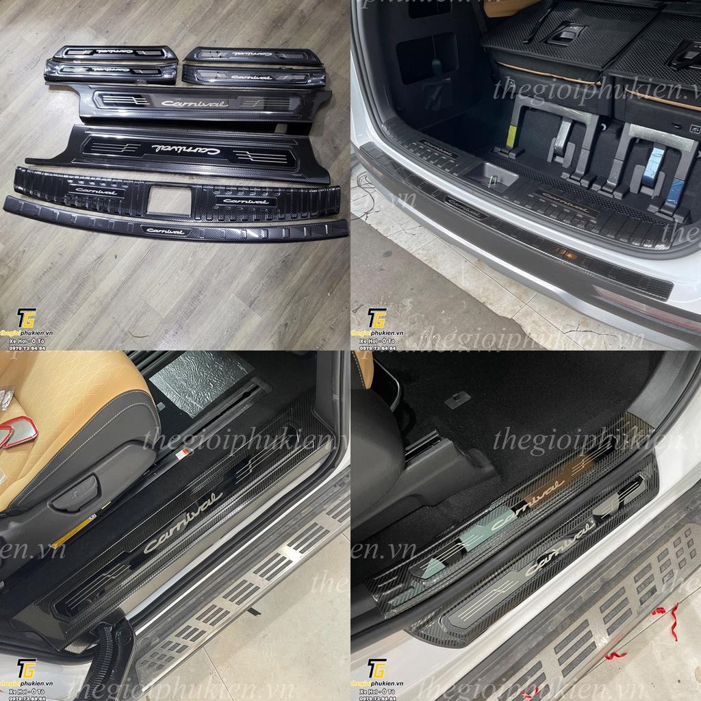 Bộ ỐP CHỐNG TRẦY BẬC CỬA VÀ BẬC CỐP CACBON Kia Carnival